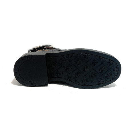 Scarpe donna Guess anfibio in ecopelle nero/ stampa multilogo D27GU31 FLFFEIELE10