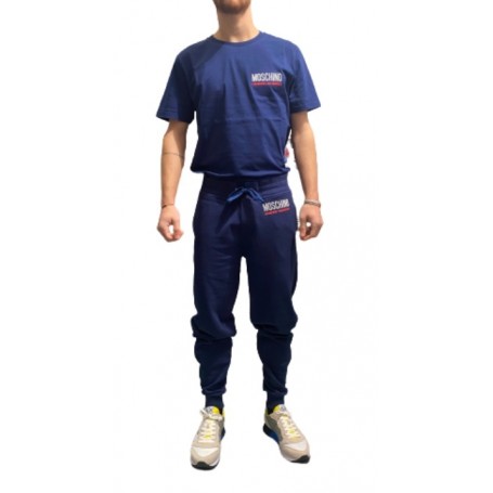 Pantalone felpa Moschino  home pants blu uomo ES21MO32 A4322