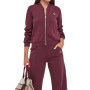 Felpa aperta donna Liu Jo con zip red aubergine E27LJ09 TF6287 J3958