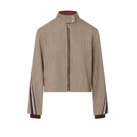Giacca donna Liu-Jo navetta con tape bicolor brown rust strip E27LJ13 TF6146 T692A DDX06
