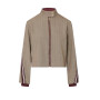 Giacca donna Liu-Jo navetta con tape bicolor brown rust strip E27LJ13 TF6146 T692A DDX06