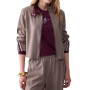 Giacca donna Liu-Jo navetta con tape bicolor brown rust strip E27LJ13 TF6146 T692A DDX06
