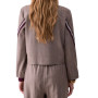 Giacca donna Liu-Jo navetta con tape bicolor brown rust strip E27LJ13 TF6146 T692A DDX06