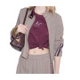 Giacca donna Liu-Jo navetta con tape bicolor brown rust strip E27LJ13 TF6146 T692A DDX06