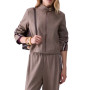 Giacca donna Liu-Jo navetta con tape bicolor brown rust strip E27LJ13 TF6146 T692A DDX06