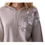 Felpa chiusa donna Liu Jo con cappuccio beige E27LJ17 TF6092 MS49I D3040