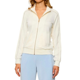 Felpa aperta donna Liu Jo con zip bianco lana E27LJ18 TF6052 F0778 D3023