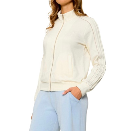 Felpa aperta donna Liu Jo con zip bianco lana E27LJ18 TF6052 F0778 D3023