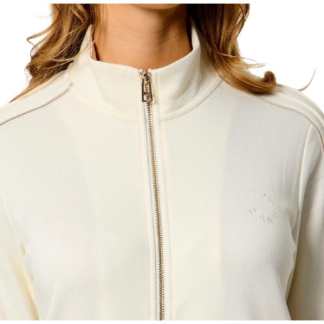 Felpa aperta donna Liu Jo con zip bianco lana E27LJ18 TF6052 F0778 D3023