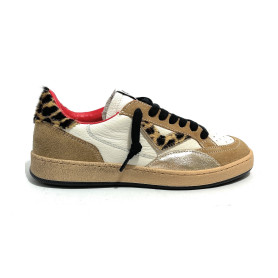 Sneaker donna 4B12 beige animalier D27QB02 PLAYNEW-D2039