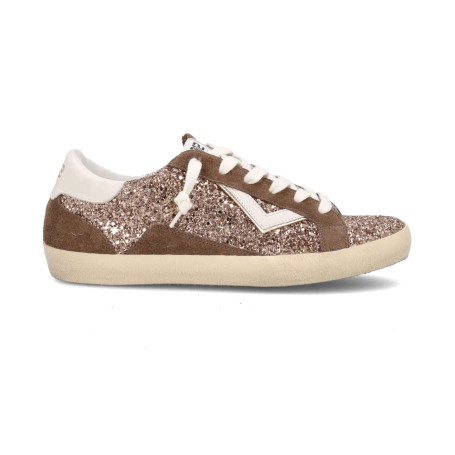 Scarpe donna 4B12 sneaker nocciola con strass D27QB01 SUPRIME-D8020