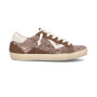 Scarpe donna 4B12 sneaker nocciola con strass D27QB01 SUPRIME-D8020