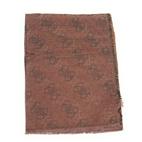 Foulard unisex Guess Boston jacquard marrone multilogo C27GU07 AM9618MOD03
