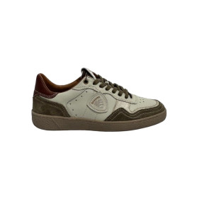 Scarpe uomo Blauer sneaker in pelle bianco/verde militare/rosso U27BU01 F6MURRAY22/CRK
