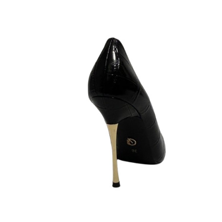Scarpe donna décolleté Gold&gold tc 100 ecopelle cocco nero D27GG07 GD846-2