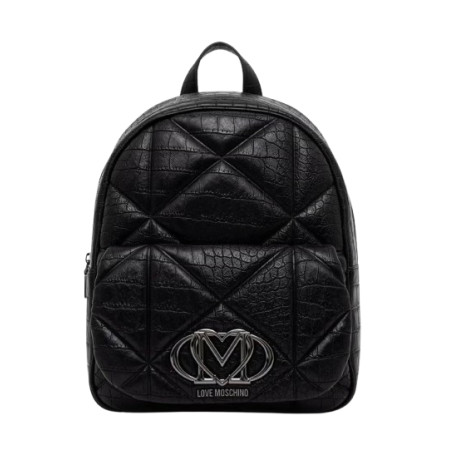 Borsa donna Love Moschino zaino stampa croco embossed nero B27MO34 JC4037PP1PLF1000