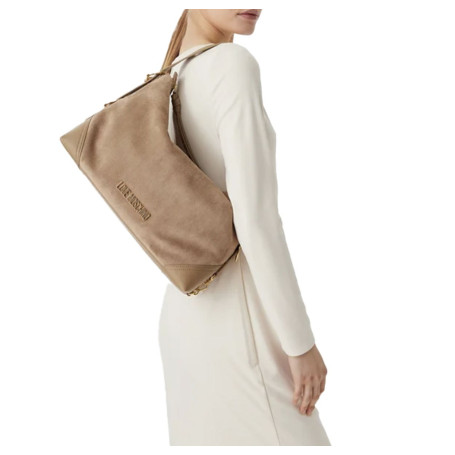 Borsa donna a mano/ spalla Love Moschino velour sabbia B27MO56 JC4090PP1PLD110A