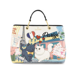 Borsa a mano/tracolla Braccialini Cartoline Parigi multicolore B27BR13 B19162