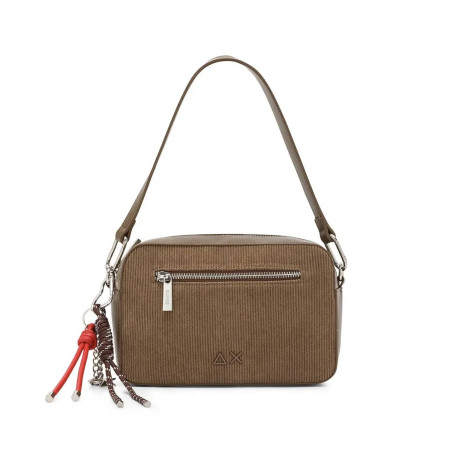 Borsa donna a mano/ tracolla Sun 68 camera bag velvet corduroy beige scuro B27SU07 Y46218