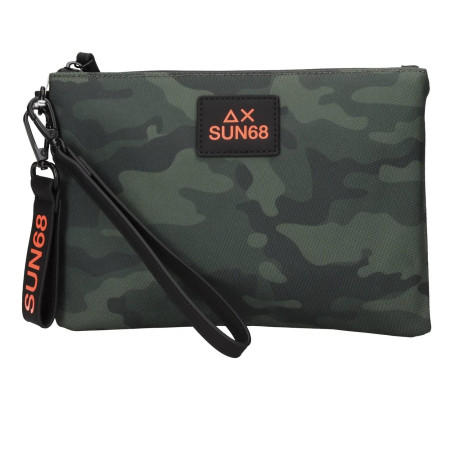 Borsa uomo pochette everyday in nylon Sun 68 verde militare scuro B27SU18 Y46118