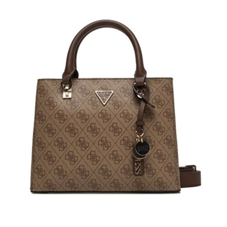 Borsa donna Guess a mano/tracolla Noelle II latte logo/ brown B27GU164 BG967205