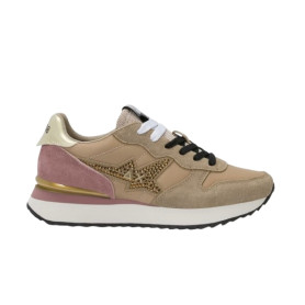 Sneaker donna Sun68 Stargirl strass logo 77 beige scuro D27SU14 Z46223