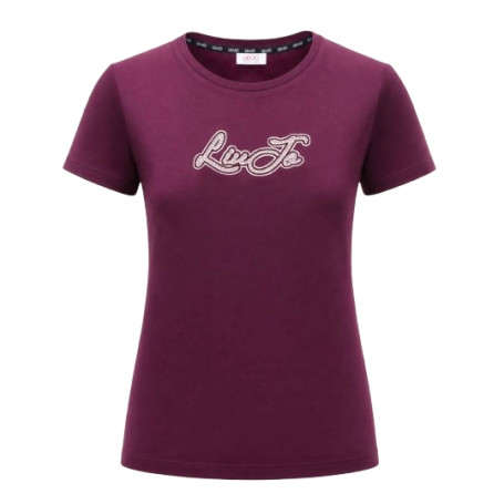 T-shirt donna Liu Jo red aubergine E27LJ26 TF6283 JS923 L9305