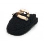 Scarpe donna Gold&gold pantofola in pelo sintetico sherpa nero D22GG04