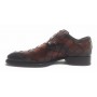 Scarpe Harris fibbia intreccio a mano largo moro e puntina oceano U17HA66