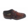 Scarpe Harris fibbia intreccio a mano largo moro e puntina oceano U17HA66