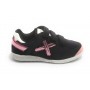 Scarpe bambino Munich sneaker con strap Mini Goal in suede nero/ tessuto Z21MU09