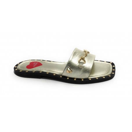 Scarpe donna Love Moschino sabot in pelle gold DS22MO13 JA28151C1EIF0900
