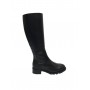 Scarpe donna Elite stivale con gambale alto fondo classico in pelle nero D23EL07 453