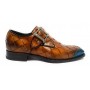 Scarpe Harris fibbia intreccio a mano largo moro e puntina oceano U17HA131