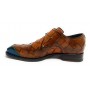 Scarpe Harris fibbia intreccio a mano largo moro e puntina oceano U17HA131