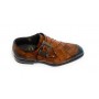 Scarpe Harris fibbia intreccio a mano largo moro e puntina oceano U17HA131