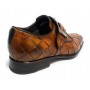 Scarpe Harris fibbia intreccio a mano largo moro e puntina oceano U17HA131
