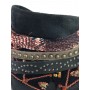 SCARPE  DONNA TEXANINO LAVORATO A MANO IN CAMOSCCIO NERO ECLIPSE H.MADE  D14PR02