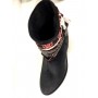 SCARPE  DONNA TEXANINO LAVORATO A MANO IN CAMOSCCIO NERO ECLIPSE H.MADE  D14PR02